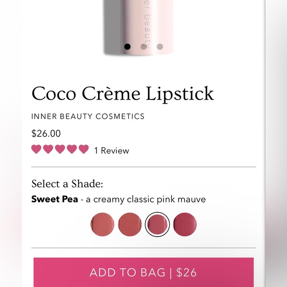 NEW Inner Beauty Coco Creme Lipstick in Sweet Pea - Picture 3 of 7